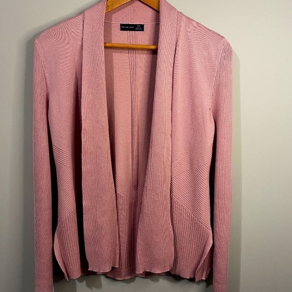 Verve Ami Long Sleeve Open Front Cardigan Sweater Medium Career Teacher Preppy - Picture 1 of 10